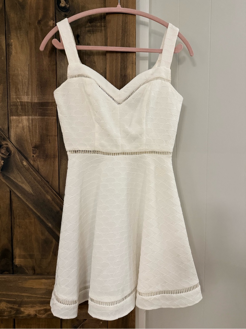B. Darlin White Eyelet Fit-and-Flare Dress